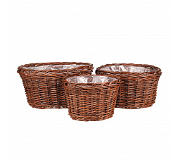 Obal na květiny - proutí, kulatý, cena za sadu 3 ks