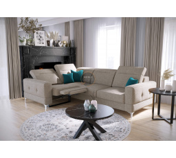 Rohová sedací souprava MALIBU , relax s funkcí spaní 185x250 cm - levá, béžová