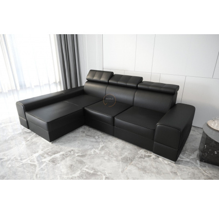 Rohová sedací souprava ROYAL 295×185 - černá eko kůže , levá Rohová sedací souprava ROYAL 295×185 - černá eko kůže , levá