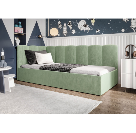 Postel SIMBA - zelená - T33, Levá strana Postel SIMBA - zelená - T33, Levá strana