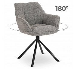 Otočná židle PEONY Šedá Boucle