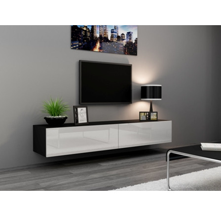 Tv komoda VIGO 180, černá/ bílá lesk