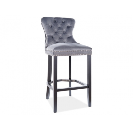 Barová židle AUGUST H-1 Velvet, černá/šedá Bluvel 14