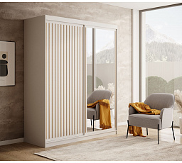 Šatní skříň s posuvnými dveřmi Delia 160 Bílá+Artisan