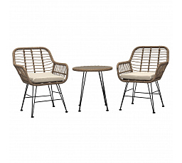 Zahradní set 1+2, kov, polyratan, přírodní, AZ-F1208 NAT