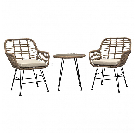 Zahradní set 1+2, kov, polyratan, přírodní, AZ-F1208 NAT