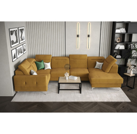 Rohová sedací souprava MALIBU MAX II 180x350x182 cm - žlutá, levá strana Rohová sedací souprava MALIBU MAX II 180x350x182 cm - žlutá, levá strana