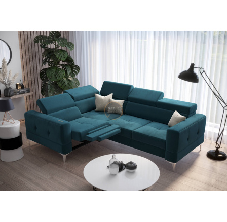 Rohová sedací souprava TOSCANIA , relax s funkcí spaní 185x250 - modrá, levá Rohová sedací souprava TOSCANIA , relax s funkcí spaní 185x250 - modrá, levá