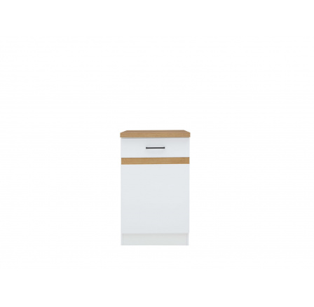 Kuchyňská dolní skříňka JUNONA skříňka D1D/50/82 P bílá/bílý lesk