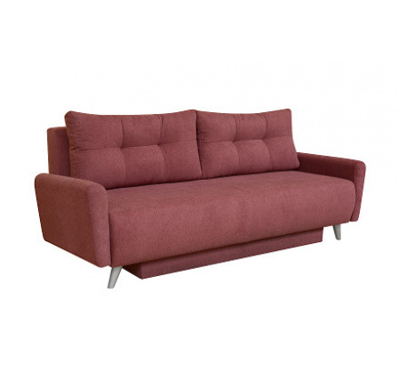 MELÁNIE 3R lux - rozkládací pohovka - látka Vínová SS 24, nožky stříbrná  (Mania 3R lux) "FN" (K250)