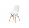 Jídelní židle - bílý plast, masiv buk, přírodní odstín, kov černý matný lak