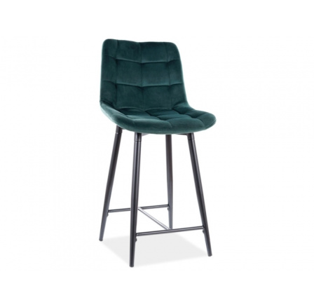 Barová židle CHICH H-2 Velvet, černá/zelený Bluvel 78