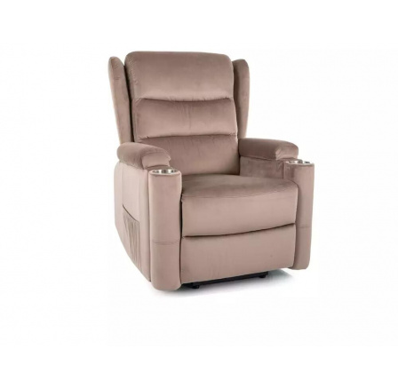 Rozkladací křeslo MINOS, VELVET tmavý béžový bluvel 40