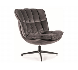 Křeslo VESTA VELVET, Šedá 218