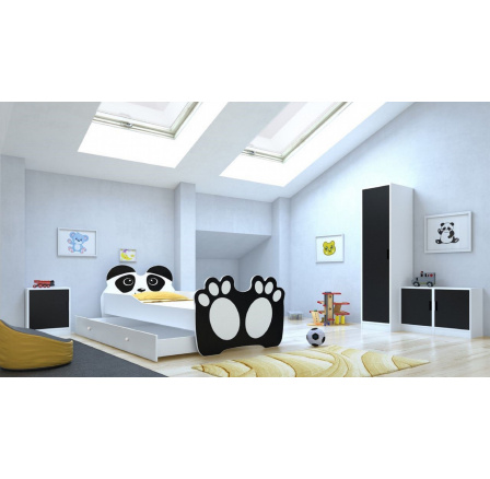 Postel s matrací a šuplíkem BEAR BLACK 140x70 Černá
