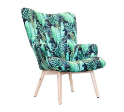 Křeslo MOSS velur s motivem listů 70x95cm 977835