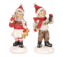 Děti v červeném - polyresin, stojící, mix 2, cena za 1 ks