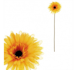 Gerbera - umělý květ na stonku, barva žlutá