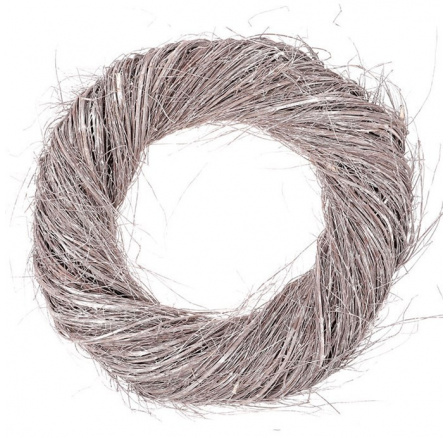 Věnec z proutí - pr. 50 cm, barva šedo-bílá