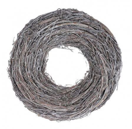 Věnec proutěný - pr. 25 cm, šedá barva