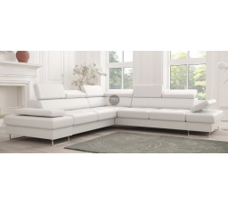 Rohová sedací souprava GALAXY MAX 280×280 - bílá eko kůže, pravá
