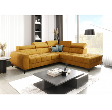 Rohová sedací souprava PORTO 225X255 cm - žlutá , pravá Rohová sedací souprava PORTO 225X255 cm - žlutá , pravá