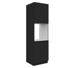 Kuchyňská skříň SIENA - 60 DP-210 2F, Černá mat/Černá mat