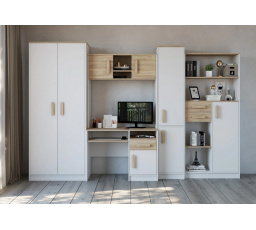 Dětský pokoj MACIUS rovné šuplíky, Bílá Mat/Dub Sonoma/Dub Sonoma