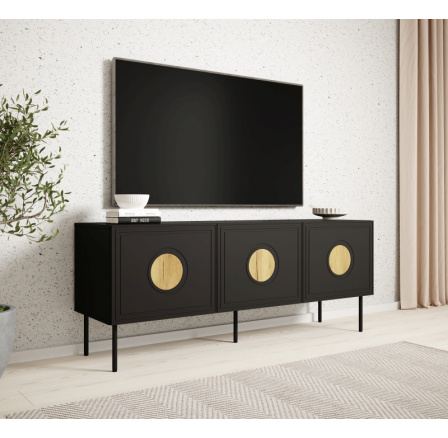 Tv komoda PALAZZO RTV 150, černá matná/dub