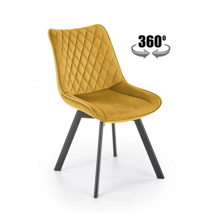 Jídelní otočná židle K520, Hořčicová/Černá Jídelní otočná židle K520, Hořčicová/Černá