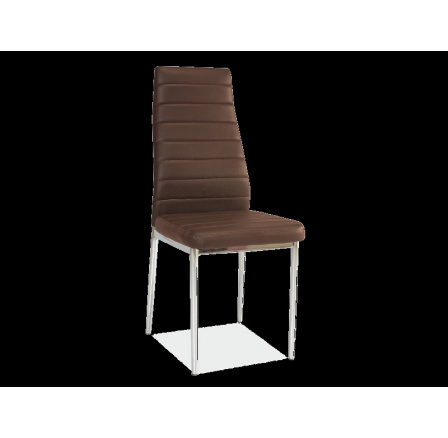 Jídelná židle H-261 chrom, hnědá ekokůže