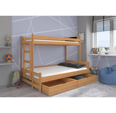 Třílůžková patrová postel BENITO 200x80 Buk