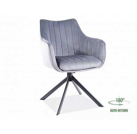 Jídelní otočná židle AZALIA VELVET, Šedý Bluvel 14/Černá