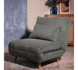 Sofa SOLACE 1-místná, s funkcí spaní manšestr šedá 83x91x84 cm 871639