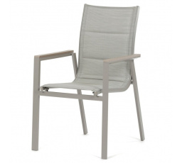 Zahradní židle, hliník, síťovina, béžová, AZC-S1110 GREY