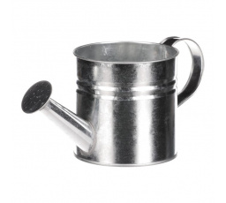 Obal na květiny - konev, zinkový, barva stříbrná