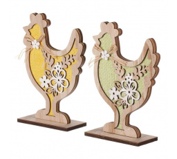 Kohout - dřevěná velikonoční dekorace, mix 2 barev, cena za 1 ks