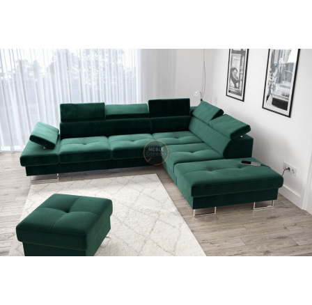 Rohová sedací souprava GALAXY s funkcí spaní 225x280 - zelená , pravá Rohová sedací souprava GALAXY s funkcí spaní 225x280 - zelená , pravá