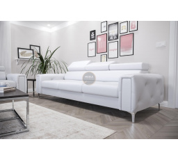 Sofa ORION III 255 cm přírodní kůže - bílá kůže