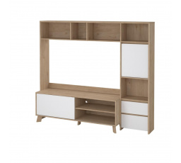 TV stěna Nerea 320 jackson hickory/bílý lesk