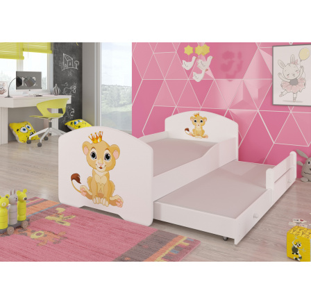 Dvojlůžko s matracemi PEPE II LION 160x80 Bílá