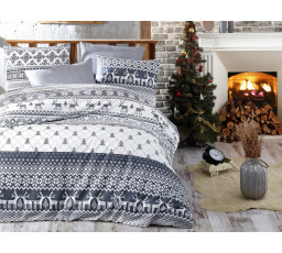 Vánoční bavlněný povlak na polštář Christmas grey 45x60