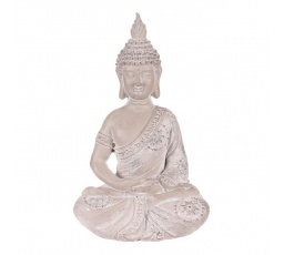 Buddha - soška z polyresinu, barva šedá