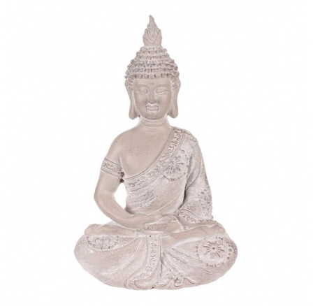 Buddha - soška z polyresinu, barva šedá
