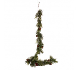 Borovice - umělá girlanda, zelená se šiškami