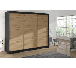 Skříň Debora II 200 - černá/dub artisan