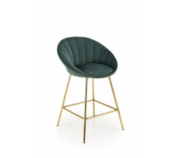 Barová židle H112, tmavě zelená / zlatá