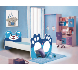 Postel dětská BEAR BLUE 160x80 Modrá s matrací