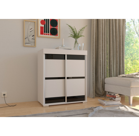 Komoda s posuvnými dveřmi SATURN bílá Komoda s posuvnými dveřmi SATURN bílá