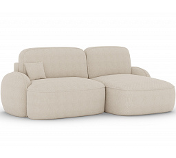 Tesalia corner sofa with sleeping function and storage compartment, beige velvet, right-hand side Calmora 18 197x115 Right 1